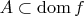 $A\subset\operatorname{dom}f$