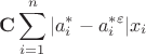 \[\mathbf{C}\sum_{i=1}^{n}|a_{i}^{*}-a_{i}^{*\varepsilon}|x_{i} 
\]