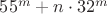 $55^m+n\cdot 32^m$