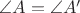 $\angle A = \angle A'$