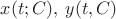 $x(t;C),\:y(t,C)$