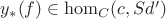 $y_{*}(f) \in \operatorname{hom}_{C}(c, Sd')$ $y_{*}(f) \in \operatorname{hom}_{C}(c, Sd')$