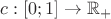 $c: [0;1] \to {\mathbb R}_+$