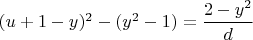 $(u+1-y)^2-(y^2-1)=\dfrac{2-y^2}{d}$