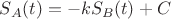$S_A(t)=-kS_B(t) +C $