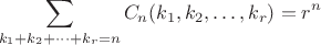 $$\sum_{k_1+k_2+\dots+k_r=n} C_n (k_1, k_2, \dots, k_r)=r^n $$