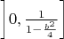 $\left]0,\frac{1}{1-\frac{b^2}{4}}\right]$
