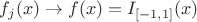 $f_j(x) \rightarrow f(x) = I_{[-1,1]}(x)$