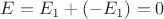 $E = E_1 + (-E_1) = 0$