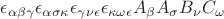 \epsilon_{\alpha\beta\gamma} \epsilon_{\alpha\sigma\kappa} \epsilon_{\gamma\nu\epsilon} \epsilon_{\kappa\omega\epsilon} A_{\beta}A_{\sigma}B_{\nu}C_{\omega}