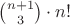 $\binom{n+1}{3}\cdot n!$