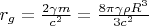 $r_g=\frac{2\gamma m}{c^2}=\frac{8\pi\gamma\rho R^3}{3c^2}$