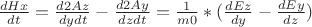 $ \frac{dHx}{dt} = \frac{d2Az}{dy dt} - \frac{d2Ay}{dz dt} = \frac{1}{m0} * (\frac{dEz}{dy} - \frac{dEy}{dz}) $