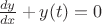 $\frac{dy}{dx}+y(t)=0$