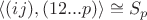 $\langle (ij),(12...p)\rangle \cong S_p$