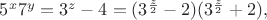 $5^x7^y=3^z-4=(3^{\frac z2}-2)(3^{\frac z2}+2),$