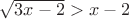 $\sqrt{3x-2}>x-2$