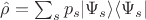 $\hat{\rho} = \sum_s p_s |\Psi_s\rangle \langle \Psi_s |$