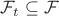 $\mathcal F_t\subseteq \mathcal F$