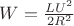 $W=\frac{LU^{2}}{2R^{2}}$