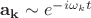 $\mathbf{a_k}\sim e^{-i\omega_kt}$