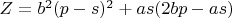 $Z=b^2(p-s)^2+as(2bp-as)$