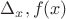 $\Delta_x, f(x)$