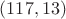 $(117, 13)$