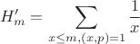 $$H'_m=\sum_{x\le m, (x,p)=1}\frac 1x $$