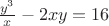 $\frac{y^3}{x}-2xy=16$ $\frac{y^3}{x}-2xy=16$