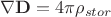 $\nabla \mathbf{D} = 4 \pi \rho_{stor}$