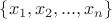 $\{x_1,x_2,...,x_n\}$