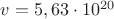 $v=5,63\cdot 10^{20}$