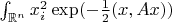 $\int_{\mathbb{R}^n}x_{i}^2 \exp(-\frac{1}{2}(x,Ax))\dx$