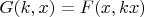 $G(k,x)=F(x,kx)$