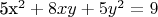 5x^2+8xy+5y^2=9