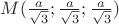$M(\frac{a}{ \sqrt 3}; \frac{a}{ \sqrt 3}; \frac{a}{ \sqrt 3})$