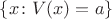 $\{x\colon V(x)=a\}$