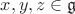 $x,y,z\in\mathfrak g$