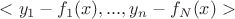$<y_1-f_1(x), ..., y_n-f_N(x)>$
