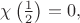 $\chi\left(\frac12\right)=0,$