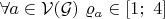 $\forall a\in\mathcal{V}(\mathcal{G})\ \varrho_a\in[1;\ 4]$