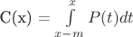 C(x) = \int \limits_{x-m}^x {P(t)dt}