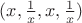 $(x,\frac 1 x,x,\frac 1 x)$