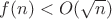$f(n)<O(\sqrt{n})$