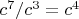 $c^7/c^3 = c^4$