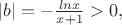 $|b|=-\frac {lnx}{x+1}>0,$