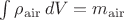 $\int \rho_{\rm air} \, dV = m_{\rm air}$