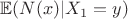 $\mathbb{E} ( N(x) | X_1=y)$ $\mathbb{E} ( N(x) | X_1=y)$