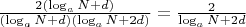 $ \frac{2(\log_aN+d)}{(\log_aN+d)(\log_aN+2d)}=\frac{2}{\log_aN+2d} $